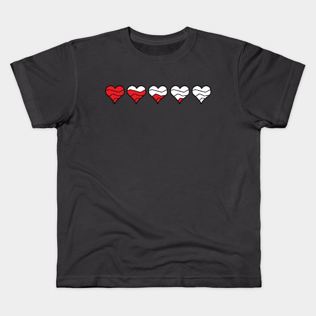 five hearts Kids T-Shirt by bald artist designs